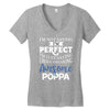 awesome poppa Women's V-Neck T-Shirt