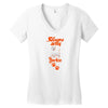 Sleeps With Yorkie Women's V-Neck T-Shirt