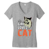 This Girl Loves Her Cat Women's V-Neck T-Shirt