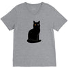 black cat V-Neck Tee