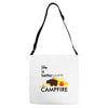life is better around the campfire Adjustable Strap Totes