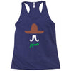 ladies sombrero  funny retro mexico mustache designer Racerback Tank