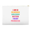 i am a mermaid unicorn kitten fairy princess Accessory Pouches