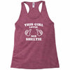 this girl loves her sheltie Racerback Tank