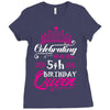 Celebrating With the 5th Birthday Queen Ladies Fitted T-Shirt