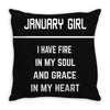 January Girl Throw Pillow