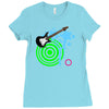 guitar retro music Ladies Fitted T-Shirt