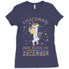 Unicorns are born in December Ladies Fitted T-Shirt