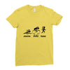 swim bike and run Ladies Fitted T-Shirt