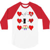 ls lesbian full heart 3/4 Sleeve Shirt