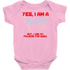 yes i am a firefighter Baby Onesie