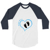 Custom baby boy name maternity design 3/4 Sleeve Shirt