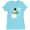 windy snowman Ladies Fitted T-Shirt