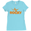 new rocky balboa stallone dark blue logo movie Ladies Fitted T-Shirt