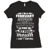 I Am A February Women Ladies Fitted T-Shirt