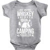 whiskey and camping! Baby Bodysuit