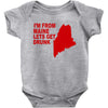 funny maine state Baby Bodysuit