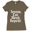 tennis eat sleep repeat Ladies Fitted T-Shirt