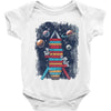 reading rocket ship Baby Onesie