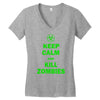 keep calm and kill zombies Women's V-Neck T-Shirt