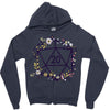 20 Dice Flowers Zipper Hoodie