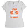 stop staring at my pumpkin Women's Triblend Scoop T-shirt
