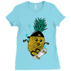 pineapple skateboarding Ladies Fitted T-Shirt