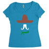 ladies sombrero  funny retro mexico mustache designer Women's Triblend Scoop T-shirt