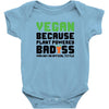 vegan because plant powered badass was not an offical tittle black Baby Bodysuit
