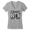 straight outta greasy grove Women's V-Neck T-Shirt