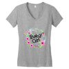 floral baby girl Women's V-Neck T-Shirt
