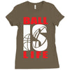 ball is life funny sports Ladies Fitted T-Shirt
