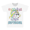 unicorns are born in september cute unicorn All Over Men's T-shirt