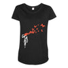 banksy headshot butterfly Maternity Scoop Neck T-shirt
