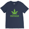 Vegetarian Pot Leaf V-Neck Tee