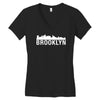 brooklyn city skyline silhouette Women's V-Neck T-Shirt