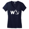 w anchor funny pub joke Women's V-Neck T-Shirt