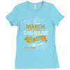 I'm a march woman I was born with my heart Ladies Fitted T-Shirt