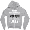 never underestimate an old man who was born in july Zipper Hoodie