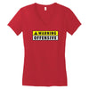 warning offensive mens funny Women's V-Neck T-Shirt