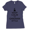 keep calm and gangnam style black t shirt Ladies Fitted T-Shirt