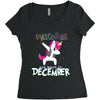 Born Unicorns-Born December Women's Triblend Scoop T-shirt