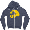 beach silhouette birds sand sunset Zipper Hoodie