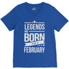 legends are born in february V-Neck Tee