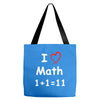 kids boys childrens i love math 1+1=11 funny Tote Bags