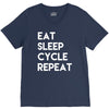 eat sleep cycle repeat V-Neck Tee