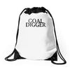 goal digger Drawstring Bags