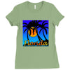 florida palm trees sunset Ladies Fitted T-Shirt