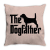 the dogfather beagle Throw Pillow