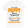 I'm Called Pappy  Because  I'm Way Too Cool To Be Called Grandfather Ladies Fitted T-Shirt